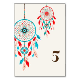 Numeração De Mesa Boho Tribal Feather Dreamcatcher Weding