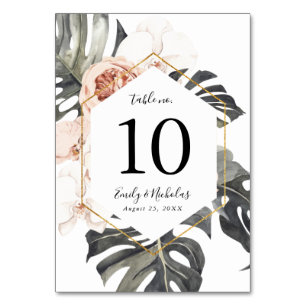 Numeração De Mesa Boho Tropical Floral   Personalizado