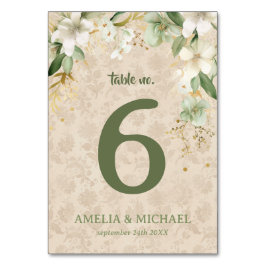Numeração De Mesa Boho Vintage - Tabela de Casamento Botânico Floral
