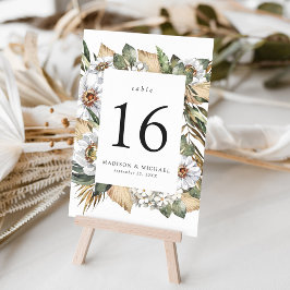 Numeração De Mesa Boho White Floral & Greenery Wedding