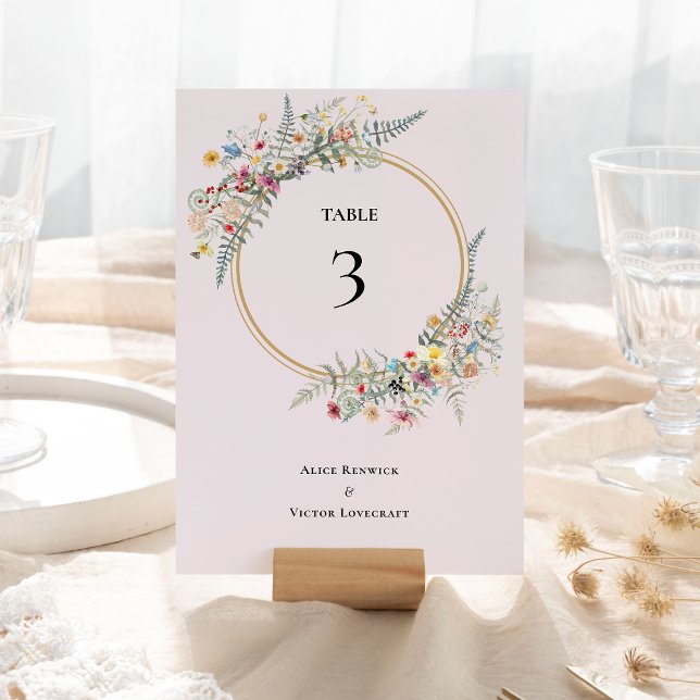 Numeração De Mesa Boho Wildflower Fern Casamento de Lavanda (Criador carregado)