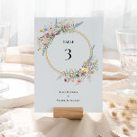Numeração De Mesa Boho Wildflower Fern Dusty Casamento Azul<br><div class="desc">Este design de mesa de casamento azul empoeirado de flor silvestre de boho é uma elegante disposição de quadros geométricos de ouro clássicos embelezados com delicados buquês e caules florais florais de boho. Apresentando uma paleta de fundo azuis poeirento e leve do eterno com uma típica tipografia negra clássica e...</div>