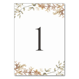 Numeração De Mesa Boho Wildflower Foliage Wedding