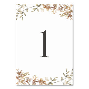 Numeração De Mesa Boho Wildflower Foliage Wedding