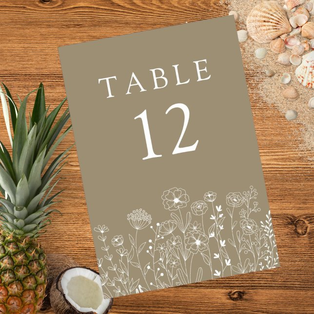 Numeração De Mesa Boho Wildflower Modern Watercolor Casamento (Criador carregado)