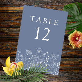 Numeração De Mesa Boho Wildflower Modern Watercolor Casamento