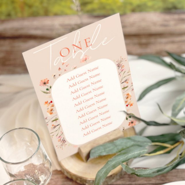 Numeração De Mesa Boho Wildflower Wedding (Criador carregado)
