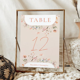 Numeração De Mesa Boho Wildflower Wedding
