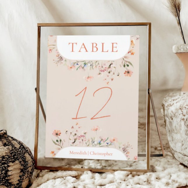 Numeração De Mesa Boho Wildflower Wedding (Criador carregado)