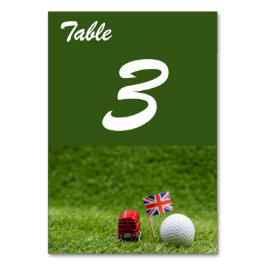 Numeração De Mesa Bolas de golfe e Union Jack Flag Londres Reino Uni