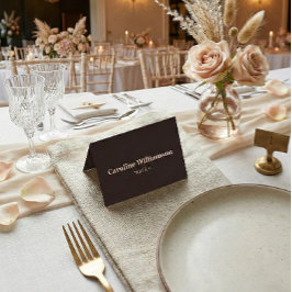 Numeração De Mesa Bold Brown Typography Custom Wedding Place Card