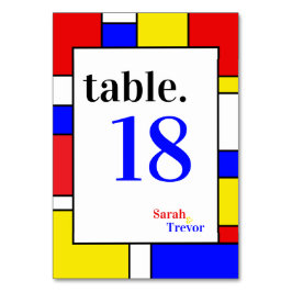 Numeração De Mesa Bold Mondrian Inspirou Arte Geométrica