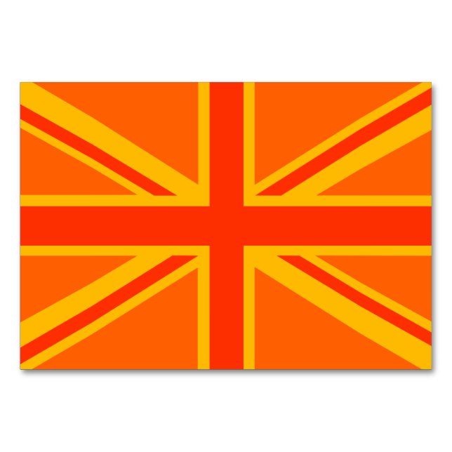 Numeração De Mesa Bold Orange Union Jack British Flag Swag (Frente)
