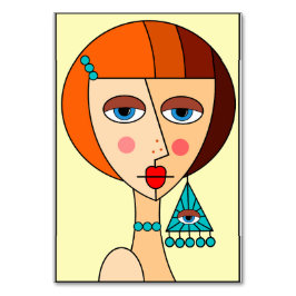 Numeração De Mesa Bonita Cubismo Das Mulheres Ruivas