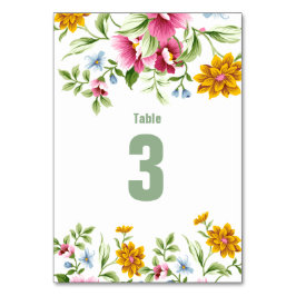 Numeração De Mesa Bonita Flores de primavera Mesa de casamento sem c