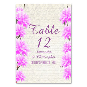 Numeração De Mesa Bonito casamento floral de flores cor-de-rosa