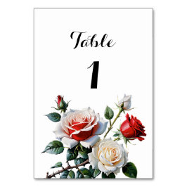 Numeração De Mesa Bonito casamento floral de rosas vermelhas brancas