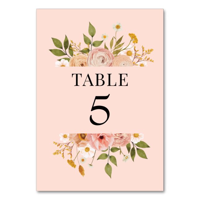 Numeração De Mesa Bonito decoração de casamento floral boêmico (Frente)
