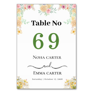 Numeração De Mesa Borboleta Amarela do Girassol Casamento no Prado