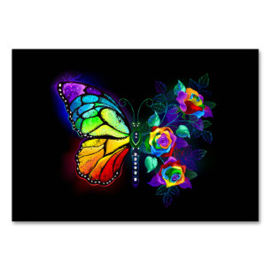 Numeração De Mesa Borboleta-flor-arco-íris