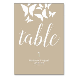 Numeração De Mesa Borboletas de Casamento Bege Número da Mesa de Ass