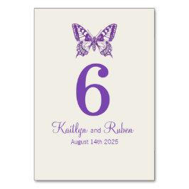 Numeração De Mesa Borboletas gráficas casadas nome data roxo