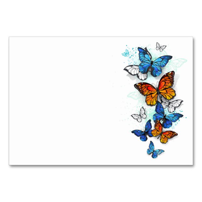 Numeração De Mesa Borboletas voadoras Morpho e Monarca (Frente)