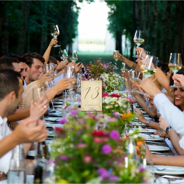 Numeração De Mesa Borda de Grunge Esbranquiçada Elegante (Criador carregado)