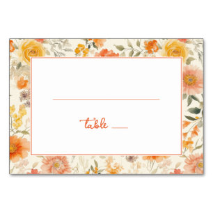 Numeração De Mesa Borda Floral de Pêssego Alegre