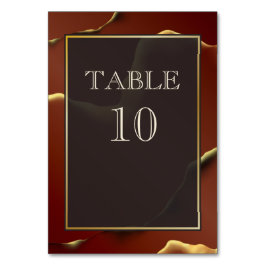 Numeração De Mesa 🤵 Borgonha Dourado Elegante Tinta Abstrato Casame