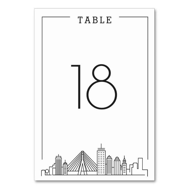 Numeração De Mesa Boston, Casamento em Massa | Número da Tabela (Frente)