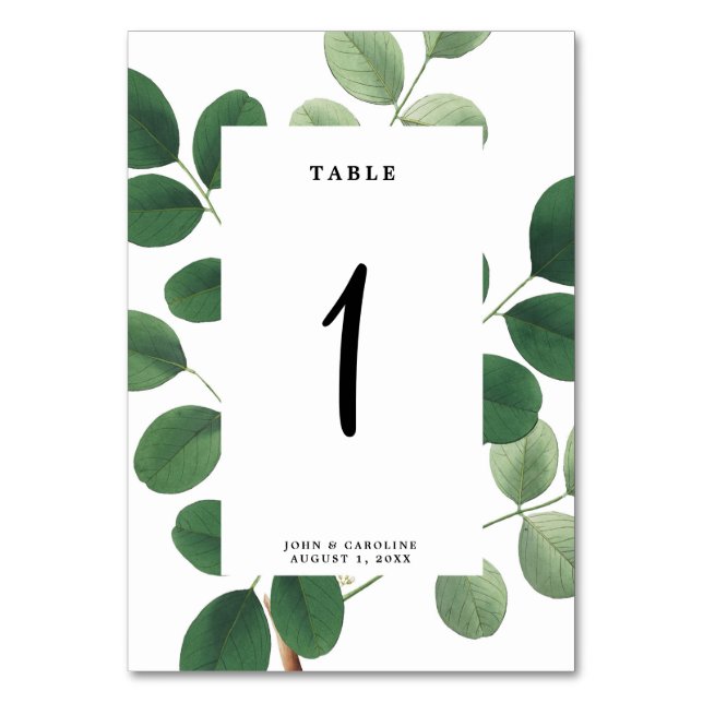 Numeração De Mesa Botânica do número da tabela de casamento (Frente)