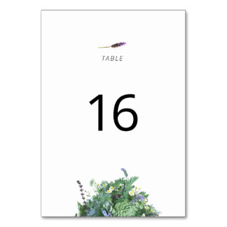 Numeração De Mesa Botanical Wedding Table Number Card