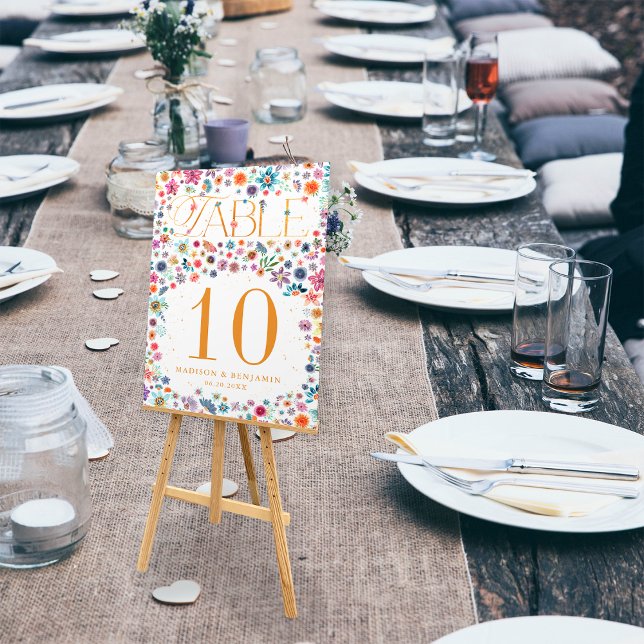 Numeração De Mesa Botânico Boho Floral Chic Casamento de Flores Silv (Criador carregado)