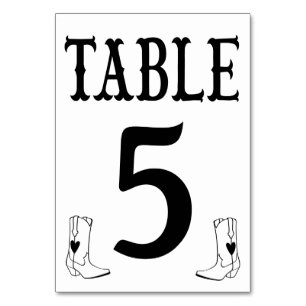 Numeração De Mesa Botas de Cowboy Western Casamento Country