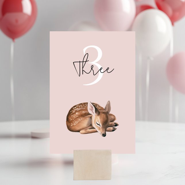 Numeração De Mesa Branca de Cerrado, Veado, Rosa de Aniversário (Criador carregado)