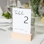 Numeração De Mesa Branca de Tipografia Moderna Minimalista Simples<br><div class="desc">Personalize esta simples placa de número de tabela branca elegante e elegante,  minimalista e na moda.</div>