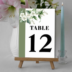 Numeração De Mesa Branch com casamento de flores verdes e brancas