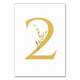 Numeração De Mesa Branch Minimalista White e Dourado Casamento Moder