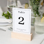 Numeração De Mesa Branco de quadro elegante mínimo e simples e elega<br><div class="desc">Elevem o vosso decor de casamento com a nossa Placa de Número da Tabela das Linhas de Hetero Minimalistas Duplas e Limpas, uma combinação perfeita de simplicidade e elegância moderna. Feito em um elegante design branco com uma sutil trama de hetero, este modelo oferece um estilo de eterno que complementa...</div>