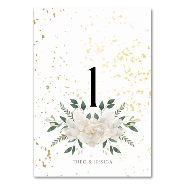 Numeração De Mesa Branco e Dourado Nós Fazemos Número da Mesa (Frente)