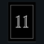 Numeração De Mesa Branco minimalista em preto vertical |<br><div class="desc">Um design elegante e ultra minimalista. Números grandes são fáceis de ler. Coordena-se com outras peças minimalistas e monocromáticas do meu compro. Consulte a coleção.</div>