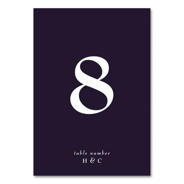 Numeração De Mesa Branco Simples Escuro Elegante sobre Casamento Rox (Frente)