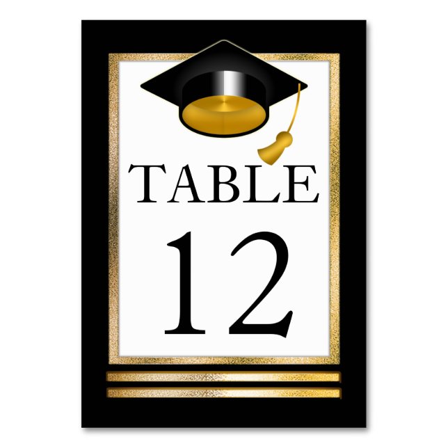 Numeração De Mesa Branco | Tom Dourado | Graduação branca (Frente)