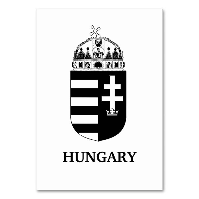 Numeração De Mesa Brasão de Armas Húngaro Arte Monocromática Contemp (Frente)