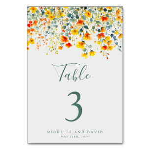 Numeração De Mesa Bright Floral Wedding
