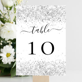 Numeração De Mesa Brilhante branco prateado brilha