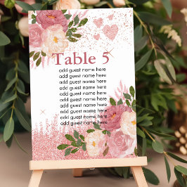 Numeração De Mesa Brilhante Glitter E Brilhante Brilhante Rosa