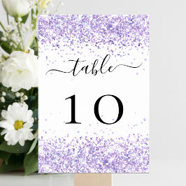 Numeração De Mesa Brilhante violeta e roxo brilha glamorosamente