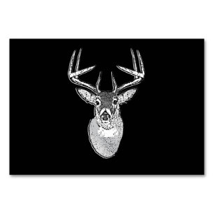 Numeração De Mesa Buck on Black design White Deer